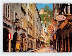 Postcard Old Town, Getreidegasse, The Festival City Of Salzburg, Austria