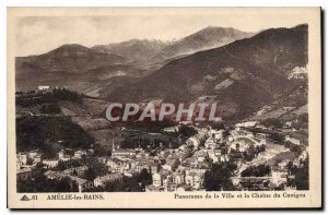 Old Postcard Amelie les Bains Pankorama of the City and the Channel Canigou