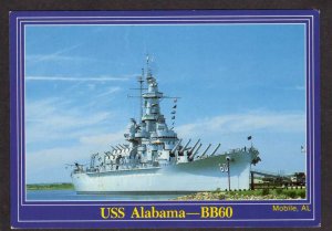 ALUSS Alabama BB60 Navy Naval Ship Military Mobile Alabama Postcard Battleship