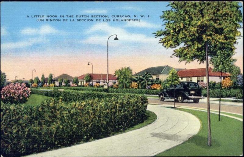 curacao, N.W.I., Little Nook, Dutch Section, Car (1940s) 