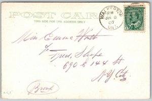 Postcard Cornwall Ontario c1907 Hamilton Island Lighthouse Boats Stromont Co.