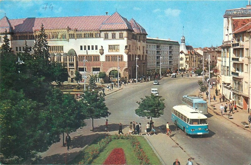 Postcard Romania Targu mures vedere din centru strada bulevard parc