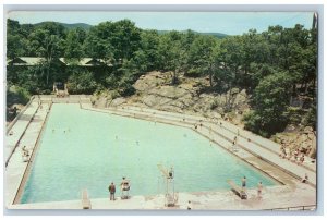 Scenic View Of Bear Mountain Swimming Pool New York NY Vintage Unposted Postcard