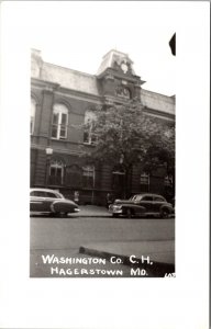 Real Photo Postcard Washington County Court House in Hagerstown, Maryland