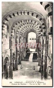 Old Postcard Vezelay Basilica Madeleine Tribune Narthex Overlooking the Nave