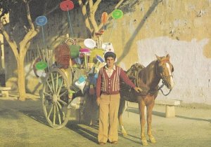 Street Hawker Selling Household Goods Malta Postcard