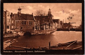 Netherlands Rotterdam Aelbrechtskolk Voormalig Delfshaven Vintage Postcard 09.64