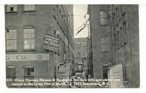 NY - Jamestown. March 12, 1910 Great Fire, Floss' Palace