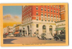 Muskegon Michigan MI Postcard 1930-1950 View of Business Section Street Scene
