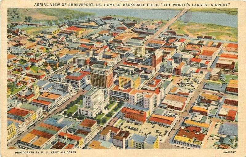 LA, Shreveport, Louisiana, Aerial View, Curteich No. 6A-H237