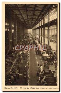 Old Postcard Renault Automobile Plants tolage Chain boxes in & # 39Ile Seguin