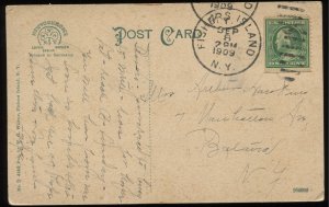 Mononotto Inn, Fishers Island, NY. Long Island. 1909 cancel. Newvochrome