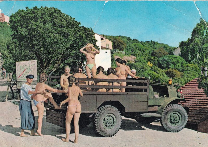 Cote D'Azue Ile Du Levant Risque French Nudist Colony Postcard