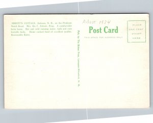 1934  Abbott's Cottage  Jackson  New Hampshire   Postcard