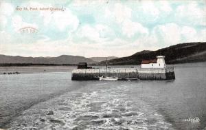 Bay St Paul Quebec Canada birds eye view boats shoreline antique pc Z18059