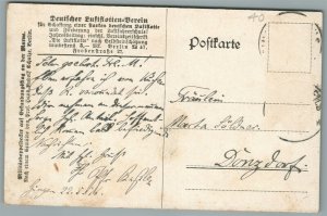 GERMAN WWI ANTIQUE POSTCARD BIPLANE BOMBER