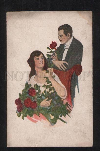 068979 Lovers ROSES Harrison FISHER Rare AT POLYPHOT Finnish