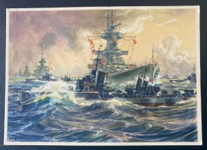 Mint Germany Color Picture Postcard PPC German Navy Breakthrough