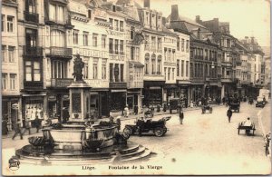 Belgium Liege Fontaine de la Vierge Luik Vintage Postcard C048