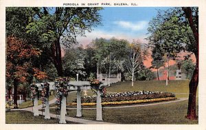 Pergola in Grant Park Galena, Illinois USA View Postcard Backing 