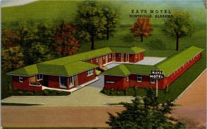 Postcard AL Madison County Huntsville Kay's Motel Aerial View 1955 S74