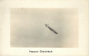 RPPC Postcard French Dirigible WWI Somewhere Near Brest France