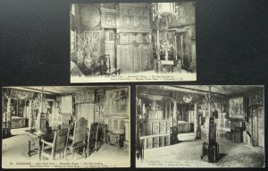 Channel Islands GUERNSEY 3 x Hauteville House VICTOR HUGO c1905 Postcard by L.L.