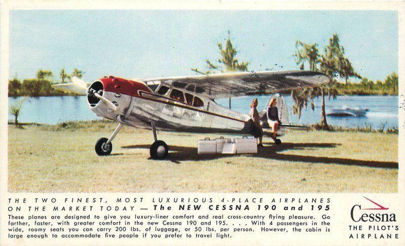 Vintage 1962 Cessna Model 210 Unused Dealer's Promotional Postcard 