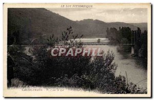Old Postcard Castelfranc Bridge On The Lot
