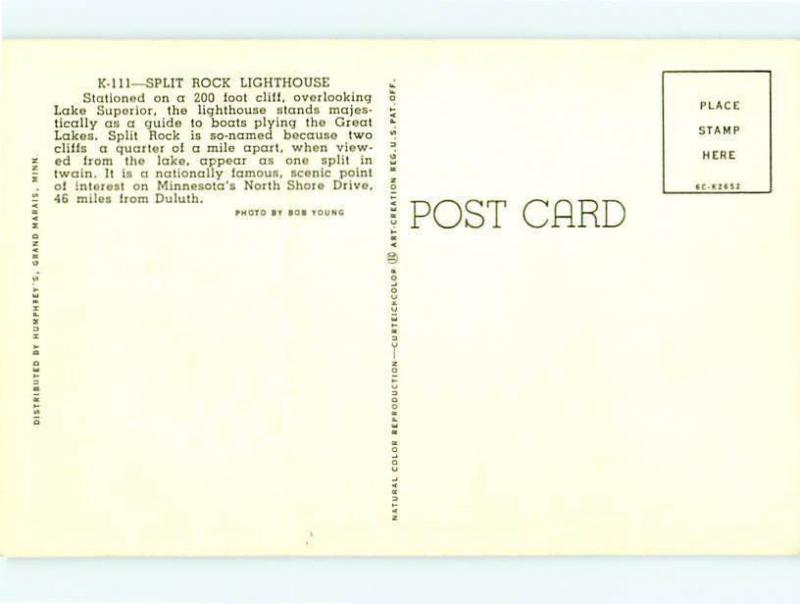 Duluth Minnesotas Split Rock Lighthouse North Shore Drive  Postcard # 8560