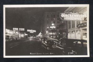 RPPC EUGENE OREGON DOWNTOWN STREET SCENE AT NIGHT REAL PHOTO POSTCARD