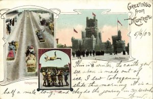 canada, MONTREAL, Multiview, Ice Palace, Tobogganing, The Bounce (1903) Postcard