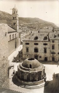 DUBROVNIK CROATIA~Onofrio's Large Fountain~ELEVATED VIEW PHOTO POSTCARD