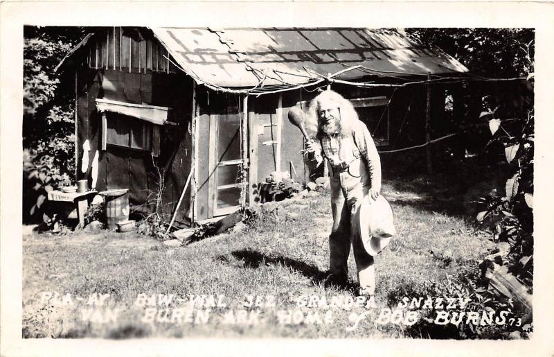 Arkansas AR Postcard VAN BUREN Bob Burns Pla-Ay Baw-Wal Grandpa Snazzy RPPC