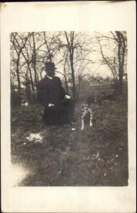 Man w/ Dog - Dalmatian? c1910 Real Photo Postcard