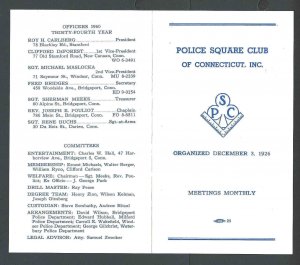 1960 Police Square Club (Masonic) Of Connecticut Folder Mint