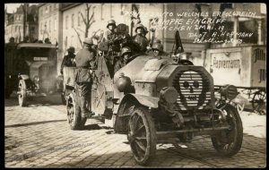 Germany 1919 Revolution Munich Strassenkampf Hoffman Armored Car RPPC 86988