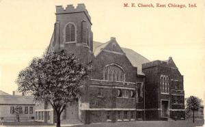 East Chicago Indiana M E Church Exterior Antique Postcard K13269