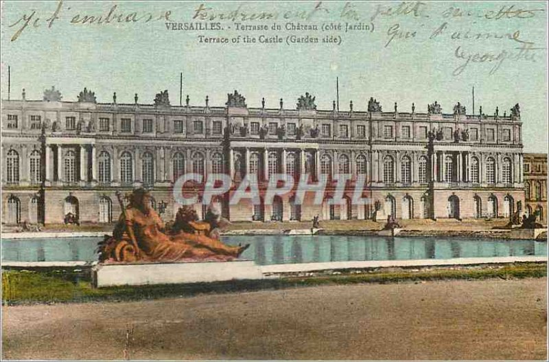 Postcard Old Versailles Chateau Terrace Garden rating