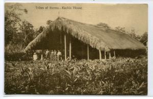 Kachin House Tribes of Burma 1912 postcard