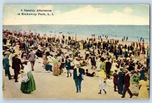 Long Island New York NY Postcard A Sunday Afternoon Rockaway Park 1912  Antique