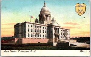 State Capitol Providence Rhode Island RI Building & Grounds Postcard