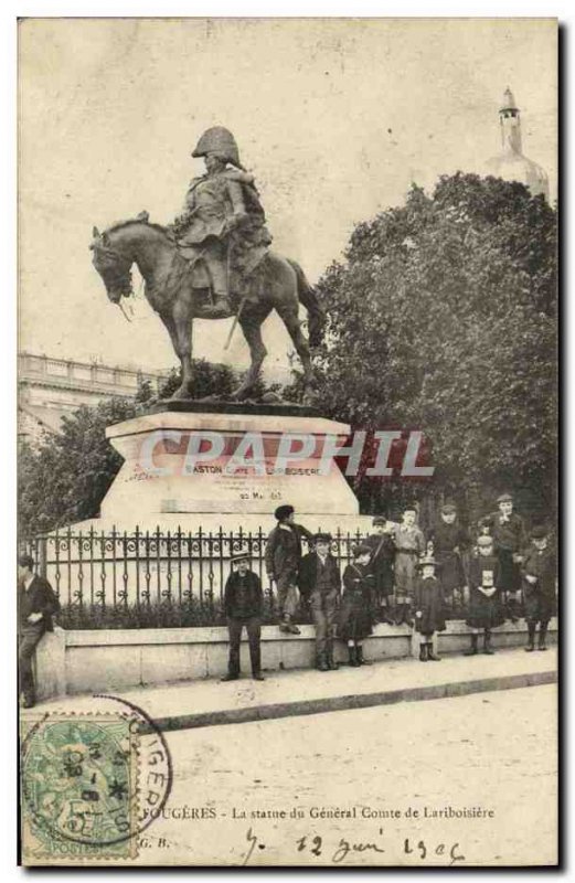 Old Postcard Fougeres The statue of General Count Lariboisiere children