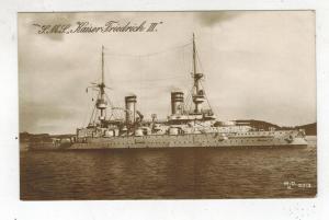 Mint RPPC Postcard Germany Navy Kriegsmarine Cruiser SMS Kaiser Friedrich WW 1