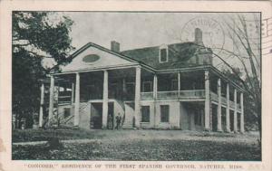 Mississippi Natchez Concord Residence Of The First Spanish Governor 1912