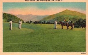 Vintage Postcard Summer Time Sports in the Land of the Sky Asheville Post Pub.