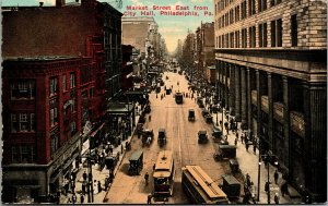 Vtg 1910 Market Street East from City Hall Philadelphia Pennsylvania PA Postcard