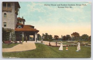 Kansas City Missouri~Shelter House & Sunken Gardens @ Swope Park~Vintage PC
