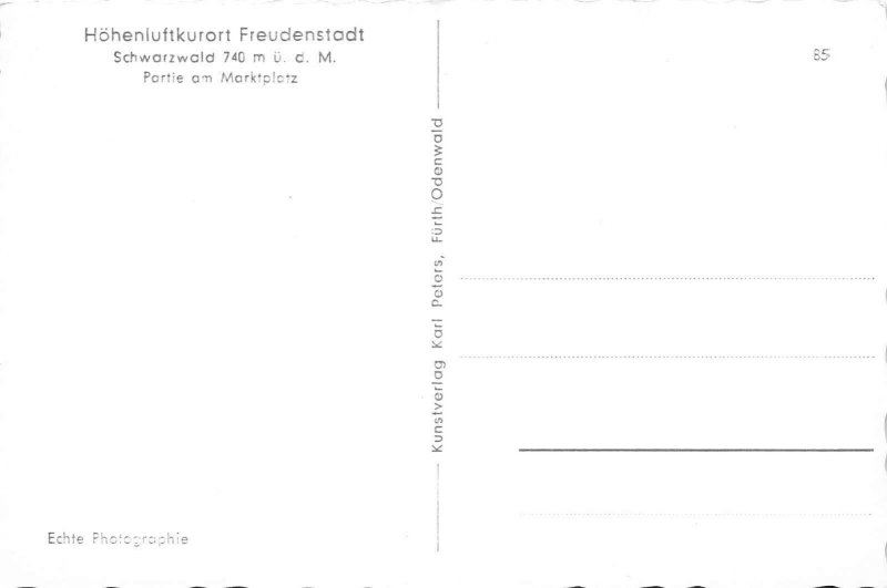 Hohenluftkurort  Freudenstadt Schwarzwald Germany RPPC RPPC Postcard Marktplatz