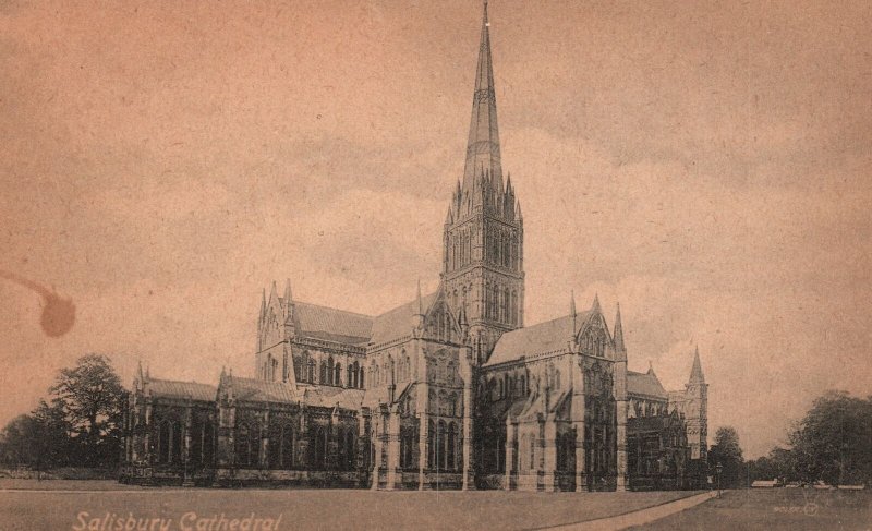 Vintage Postcard Anglican Blessed Virgin Mary Cathedral Salisbury England